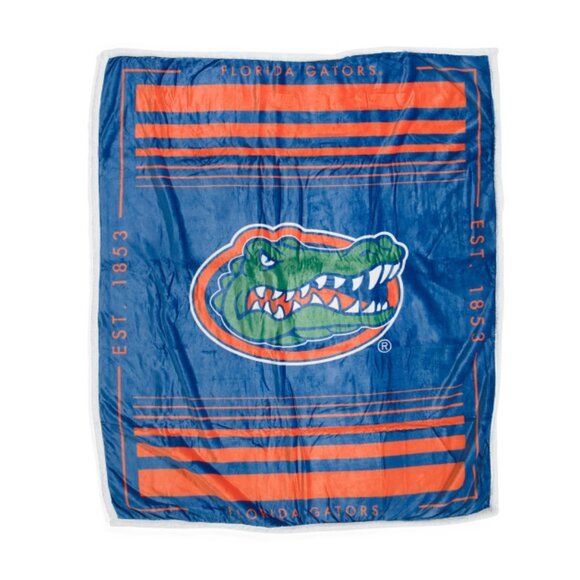 PEGASUS SPORTS Florida Gators Basic Block Sherpa Throw Blanket - Picture 1 of 2